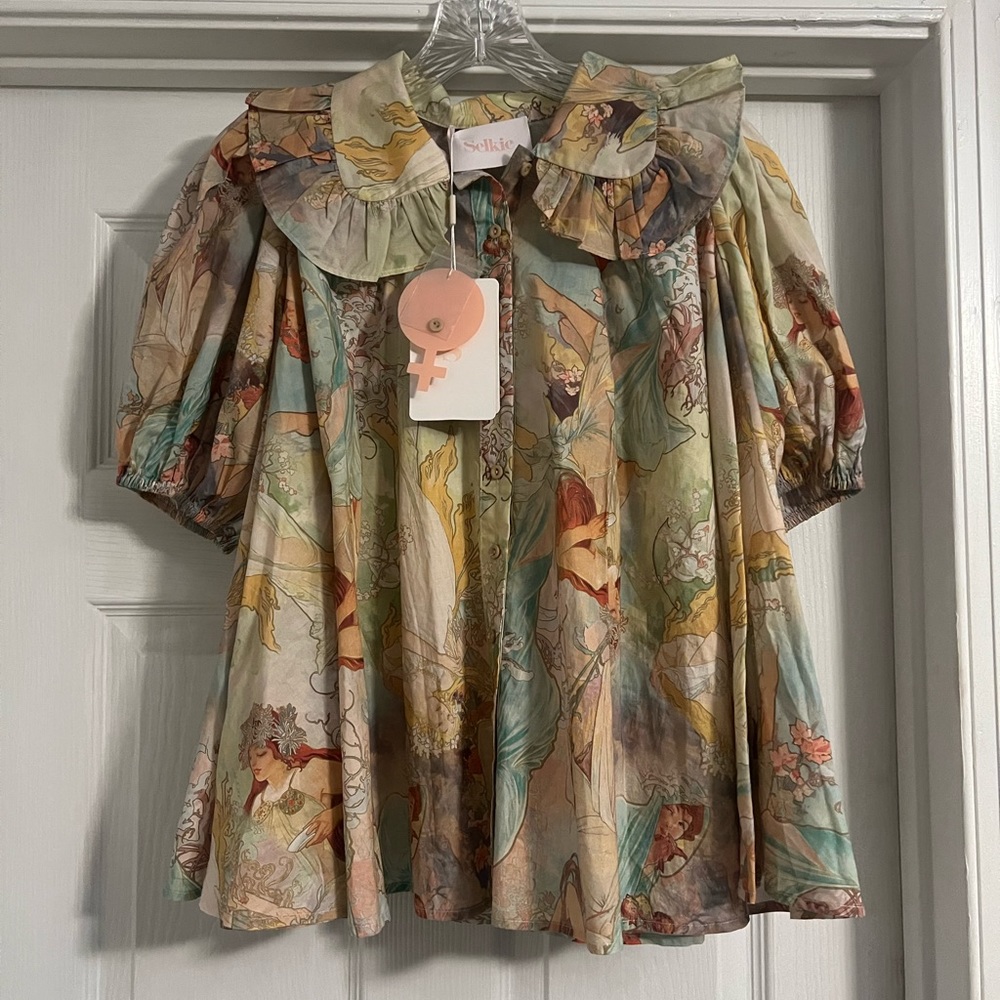 NWT Selkie Mucha Creampuff Puff Blouse Top Medium